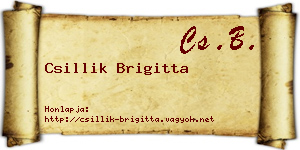 Csillik Brigitta névjegykártya